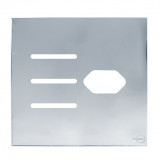 Placa p/ 3 Interruptores + Tomada 4x4 - Novara Glass Espelhada